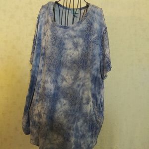 Liz & Me Blue Short Sleeved Blouse